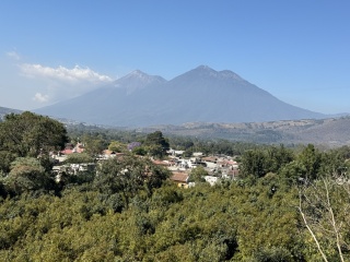 An unintentional amazing view of Fuego and Acatenago