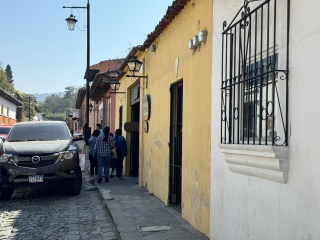 Our door is behind the crowd