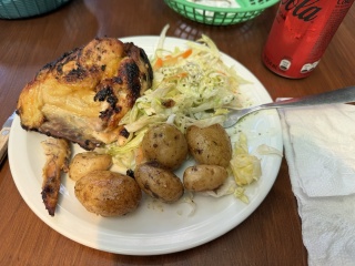 Half a chicken. Outstanding and $4