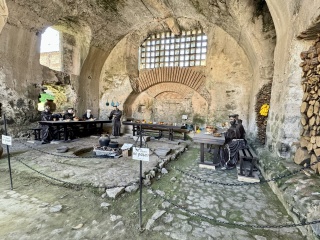 Life sized diorama of Franciscan monks