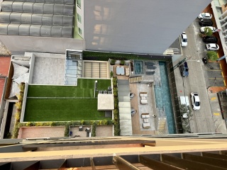 Our pool, but a little chilly today