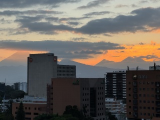 Fuego, blowing off in the distance