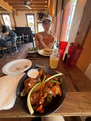 Excellent wings and chickpea burger, Brian is told