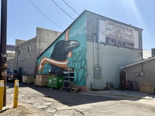 Fun mural and dumpsters