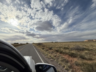 Dramatic skies on our way home