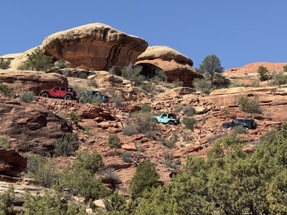 The Jeep parade up Elephant hill