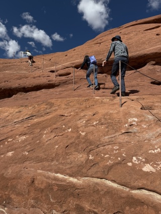 Tim and Anne following their guide