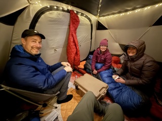 Competitive Uno in increasingly bad weather